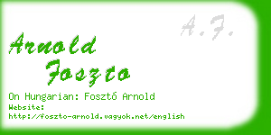 arnold foszto business card